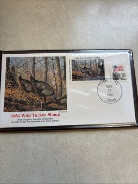 FDC First Day Covers 1984 Wild Turkey $5 Stamp TURKEY NC cancel Fleetwood  Folio